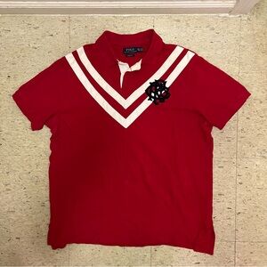 Polo Ralph Lauren Polo Shirt Mens 2XL Red White Custom Rugby 7 Embroidered SOSA
